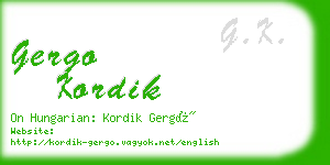 gergo kordik business card